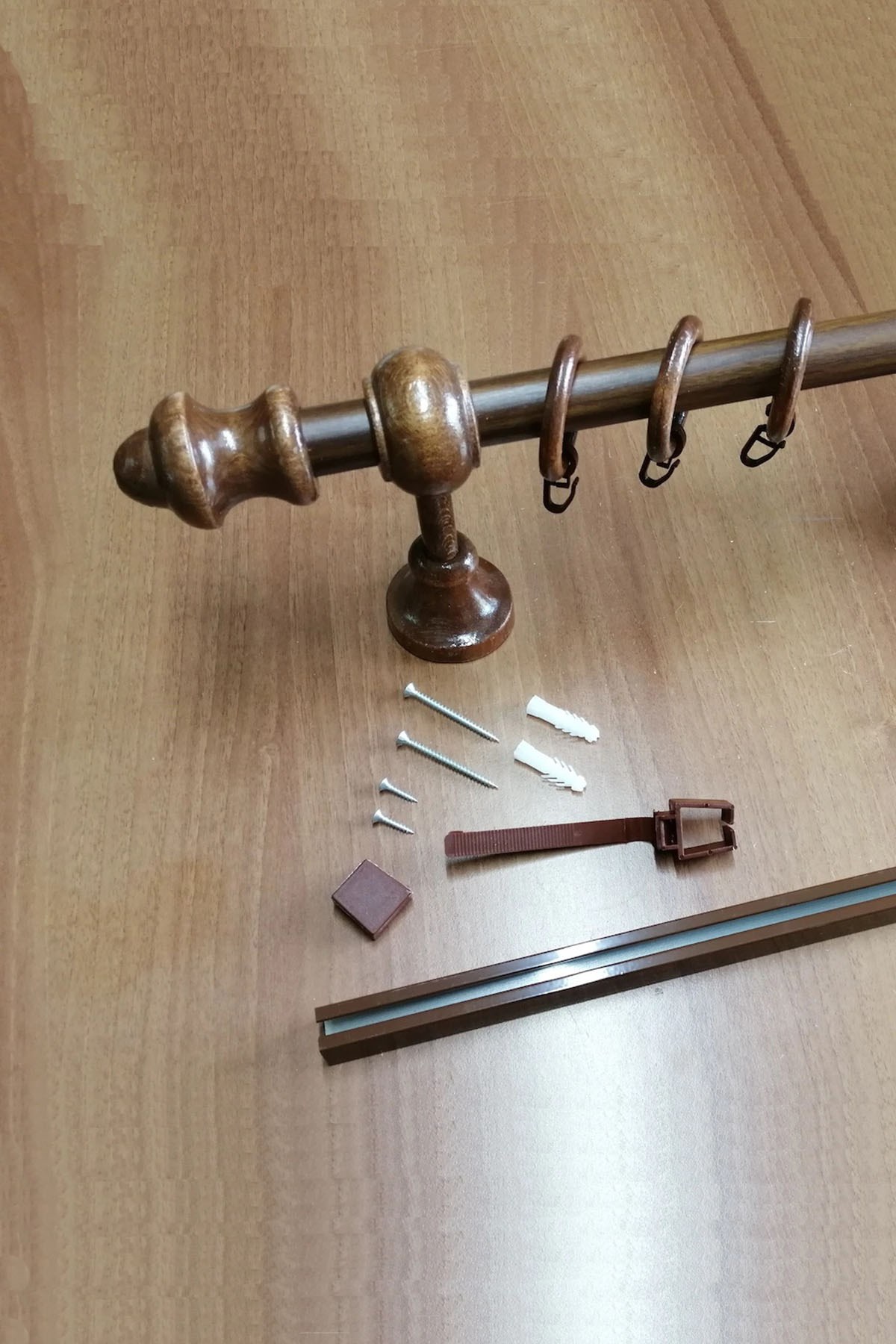 Ahşap Rustik Perde Borusu Ceviz
