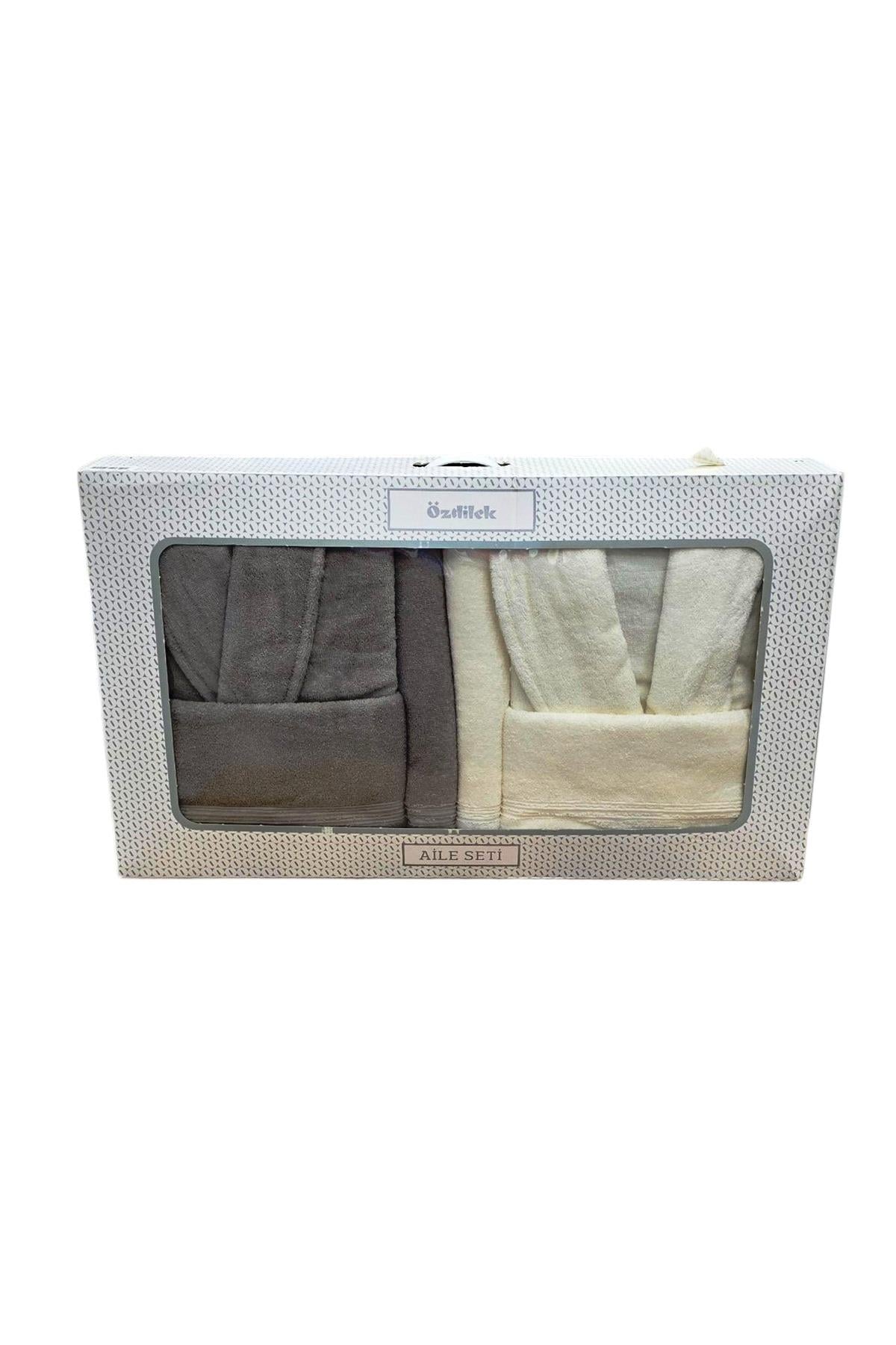 Allure %100 Pamuk 6 Parça Aile Banyo Seti Bej & Krem