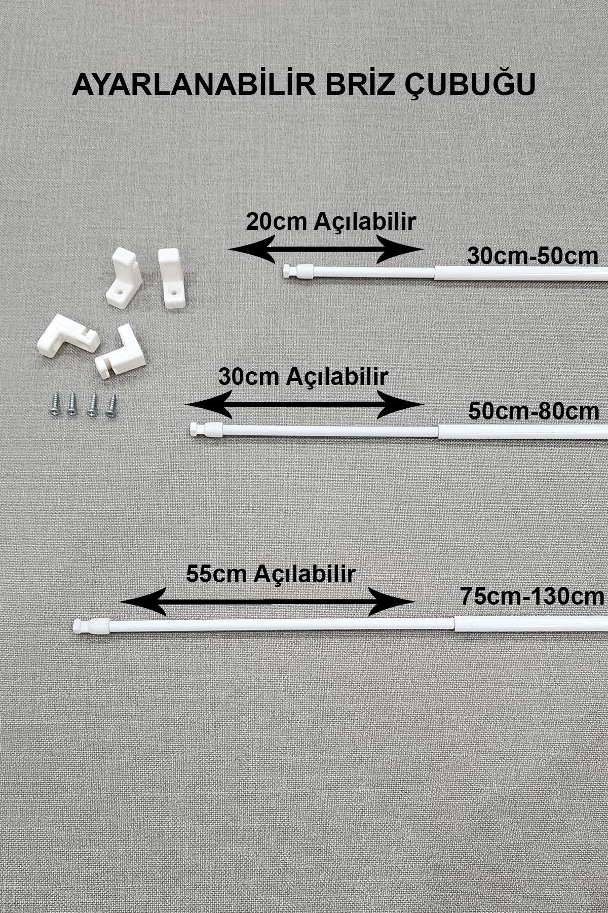 Ayarlanabilir Briz Perde Çubuğu 30-50cm 2 Adet