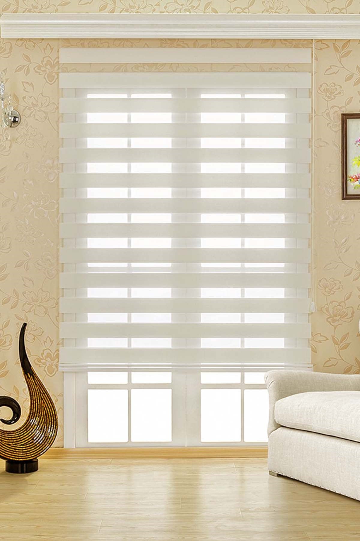 Bambu Zebra Perde Krem