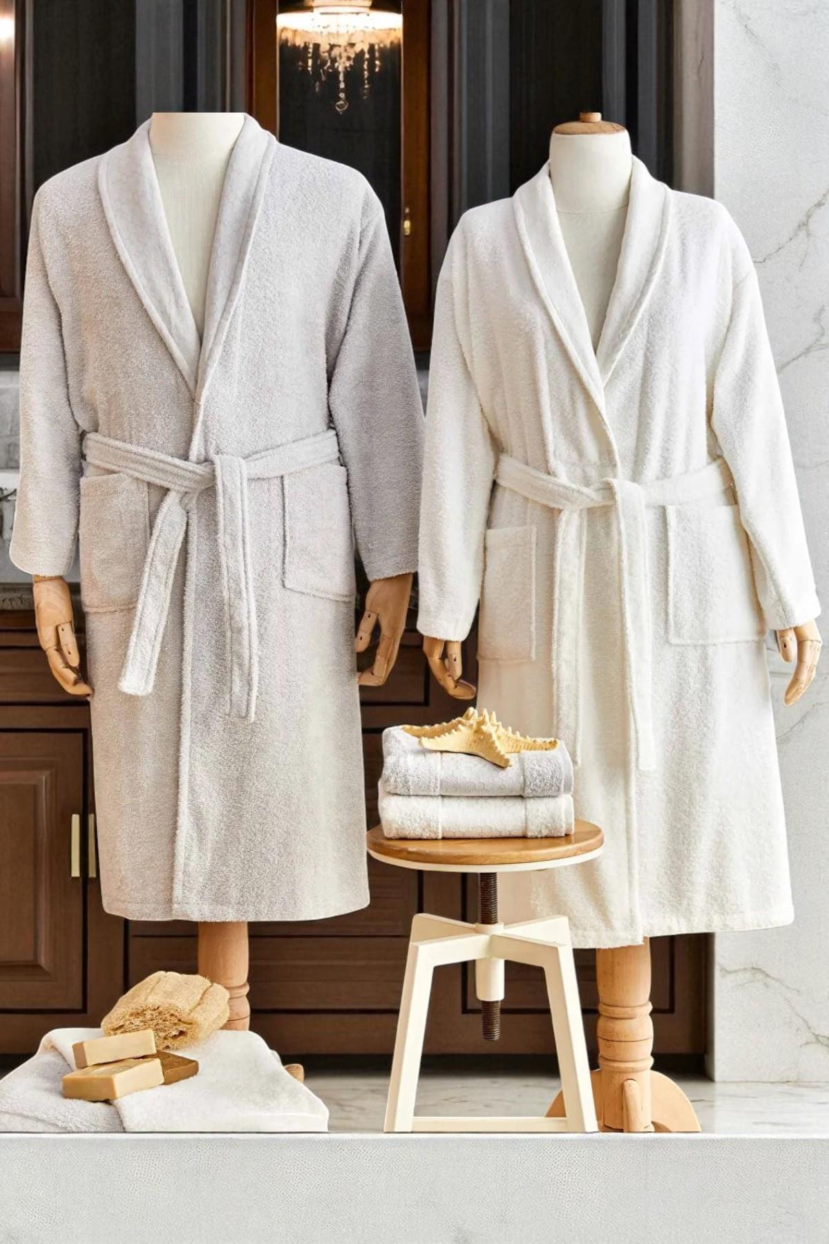 Casita Flos %100 Pamuk 6 Parça Aile Banyo Seti Bej Krem