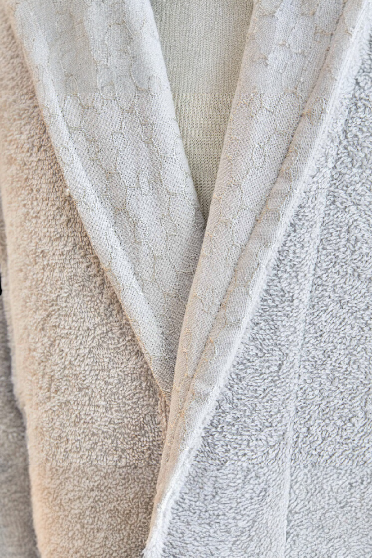 Casita Flos %100 Pamuk 6 Parça Aile Banyo Seti Bej Krem