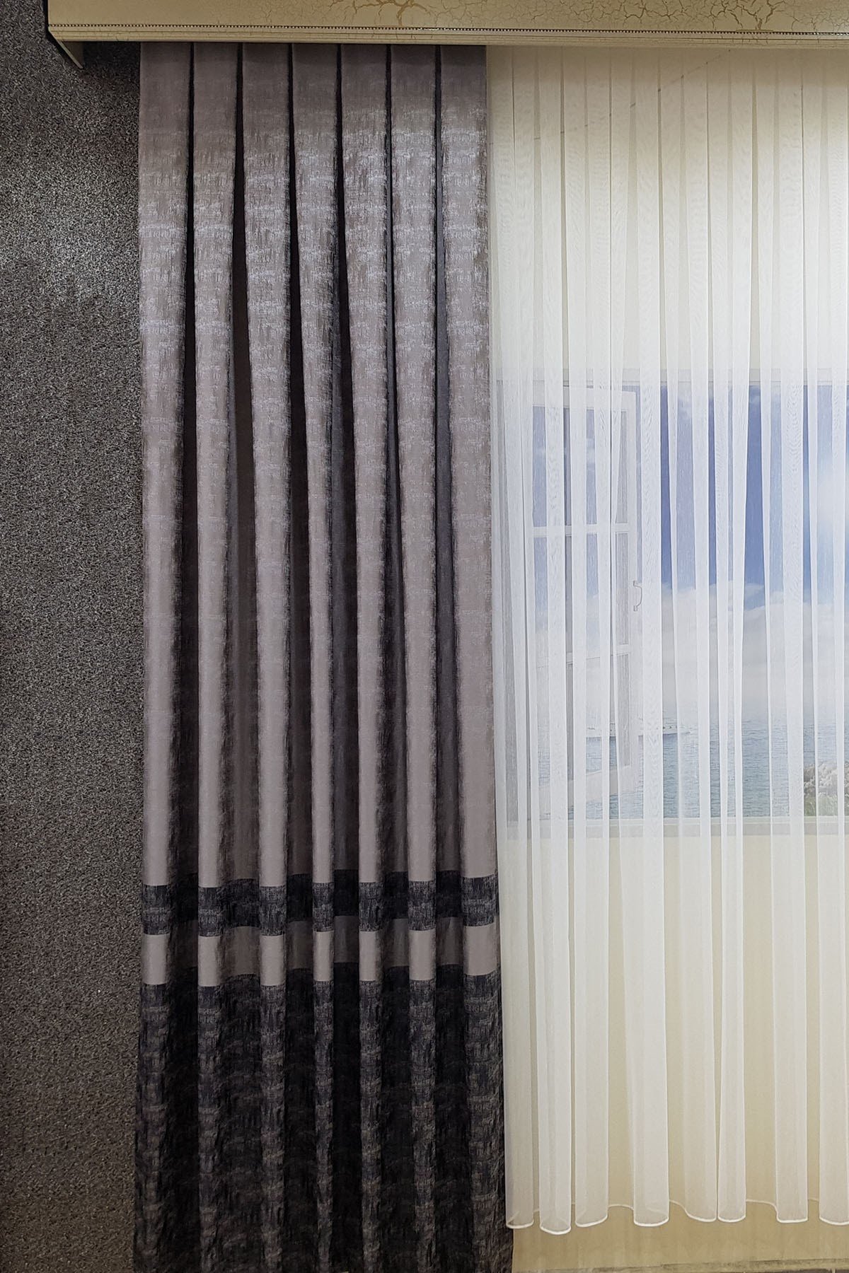 Cotton Fon Perde Gri