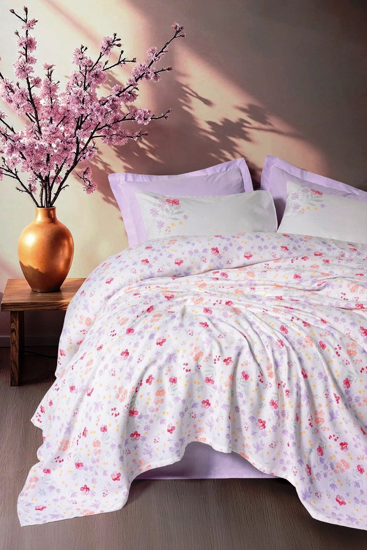 Estiva Çift Kişilik %100 Pamuk Pike Takımı Winsome Lila 220x230 cm