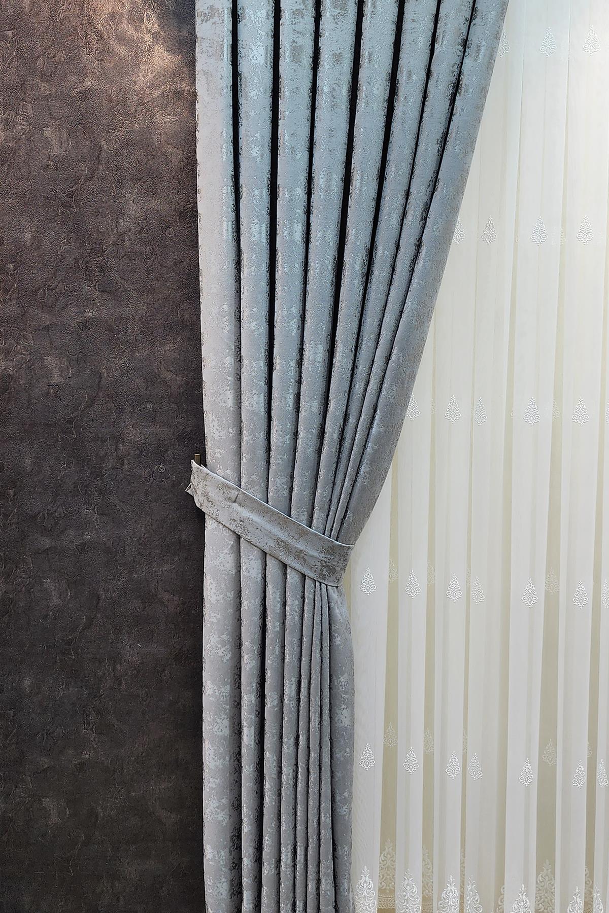 Everest Fon Perde Açık Gri Renk