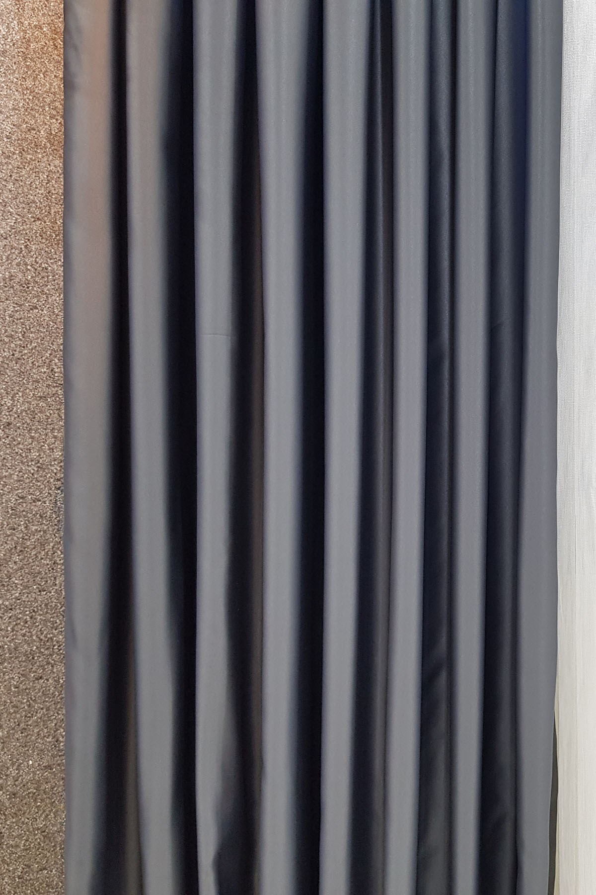 Mat Saten Gri Fon Perde