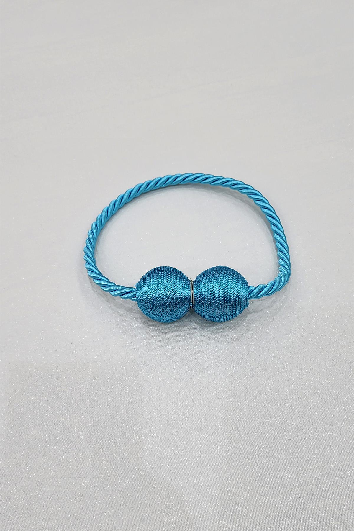 Mıknatıslı Perde Bağcık Braçol Turkuaz Mavi Renk