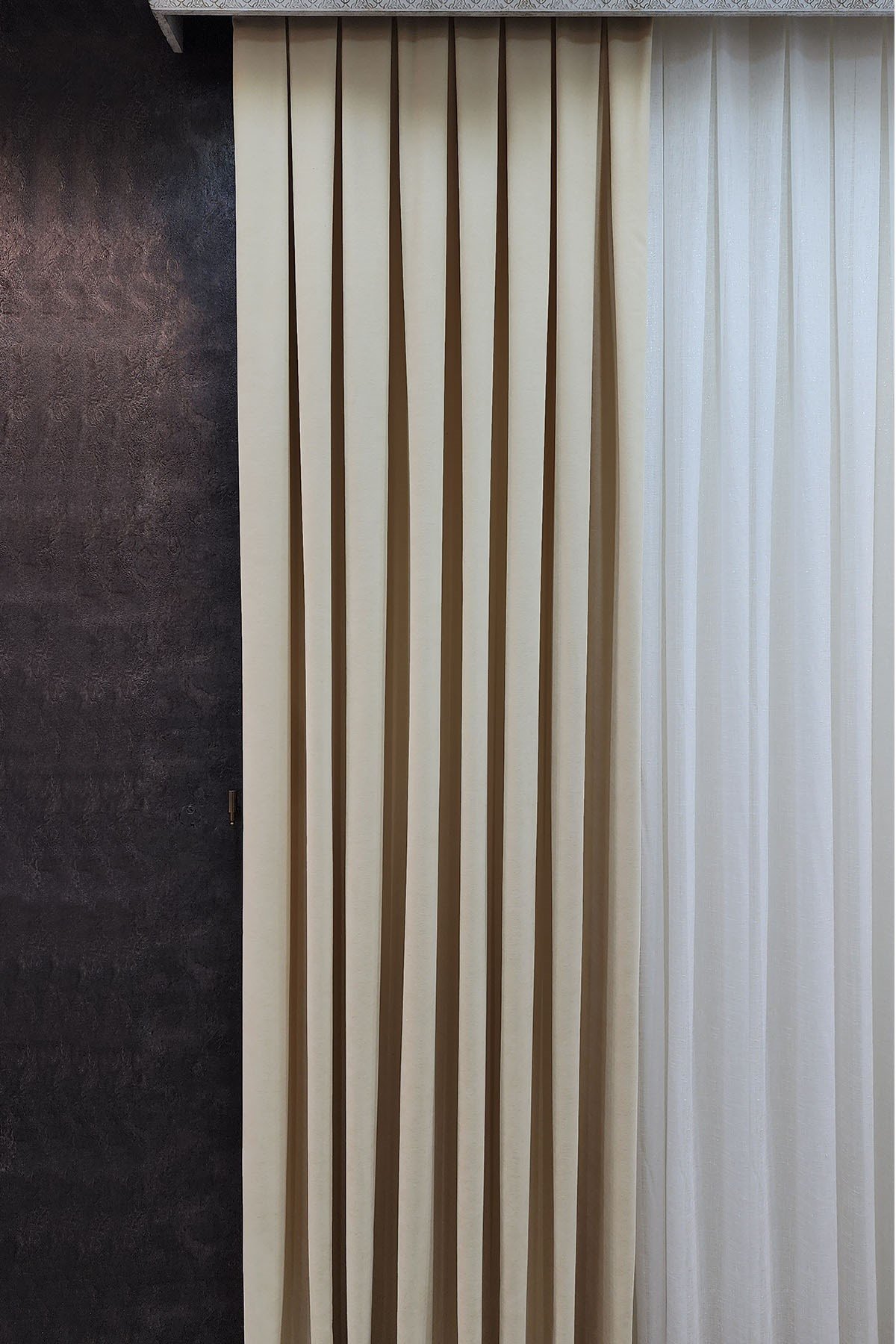 Mosso Fon Perde Düz Renk Bej