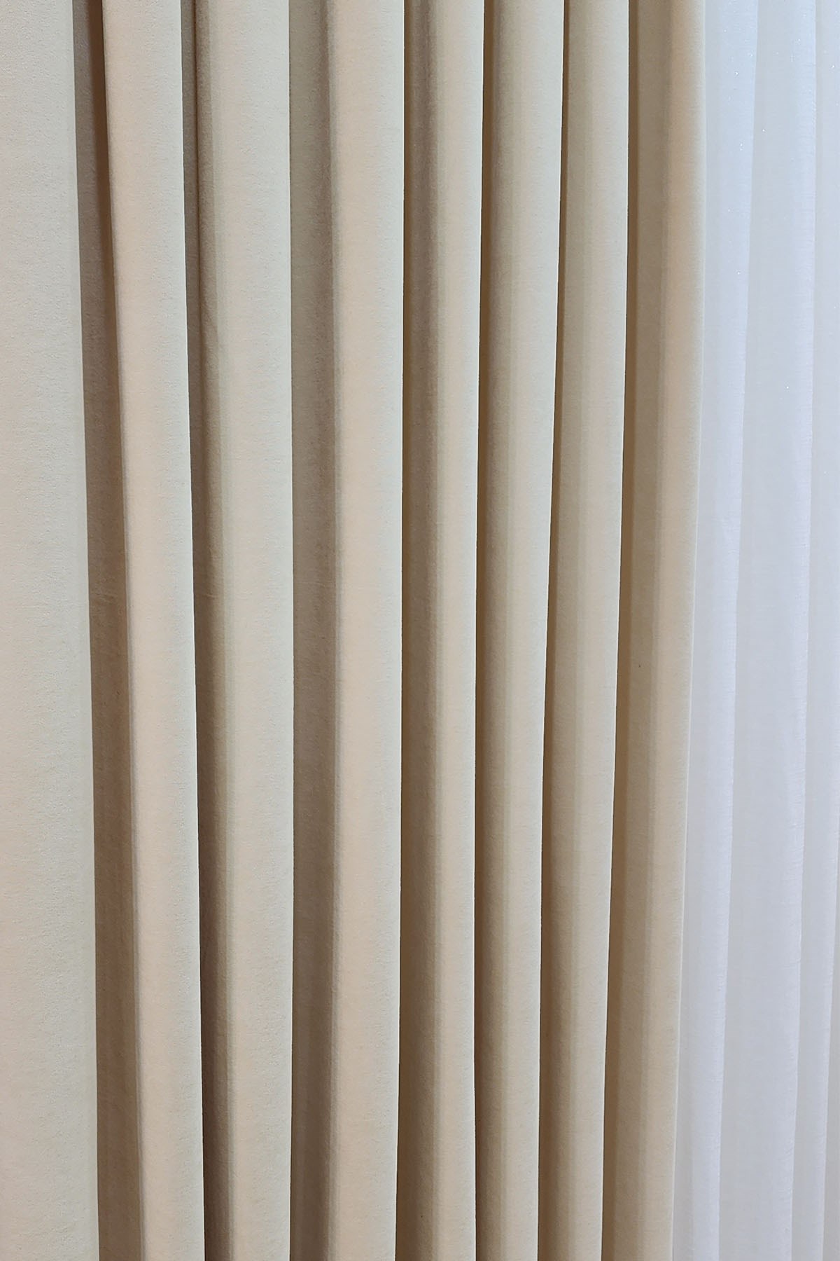 Mosso Fon Perde Düz Renk Bej