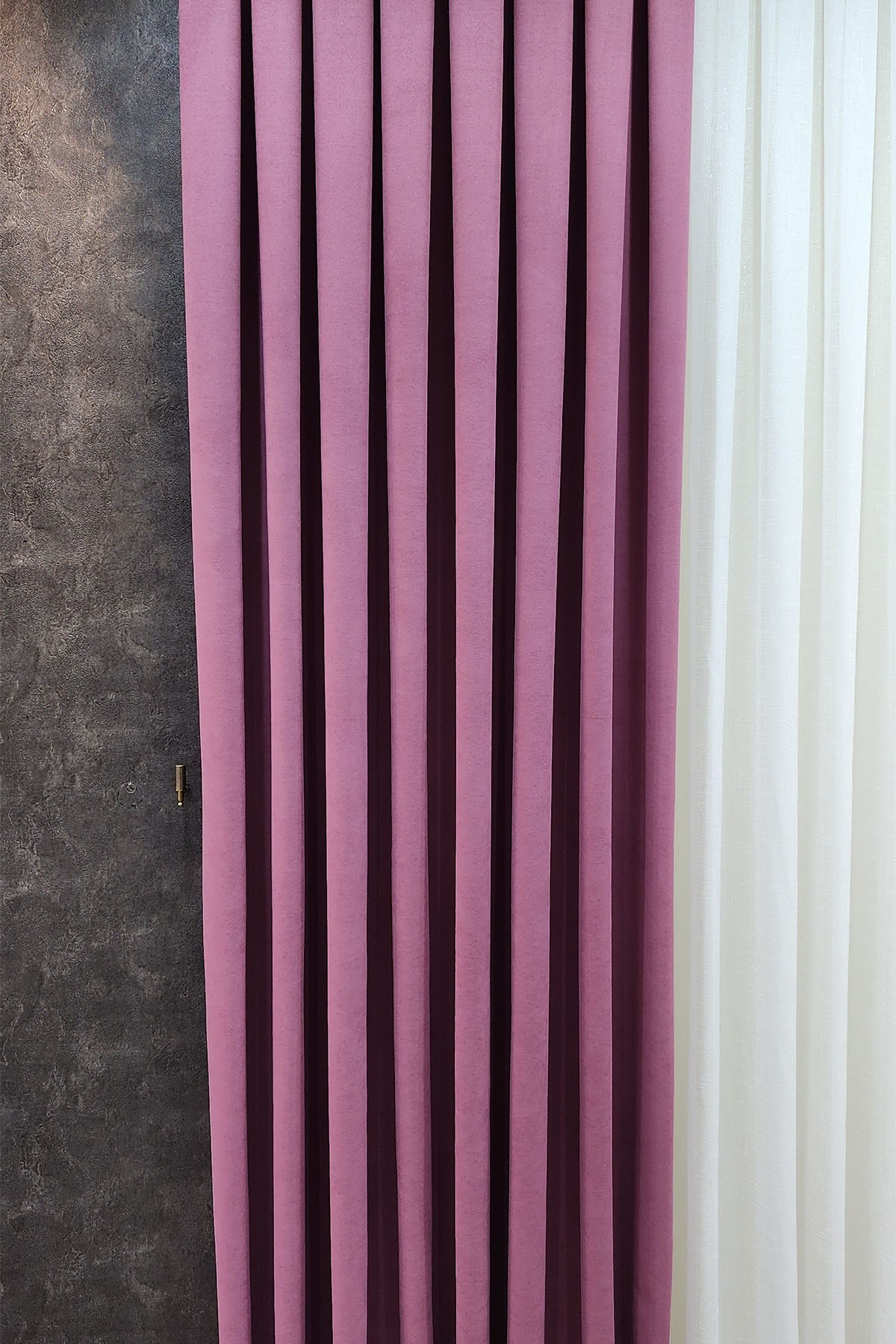 Mosso Fon Perde Düz Renk Gülkurusu