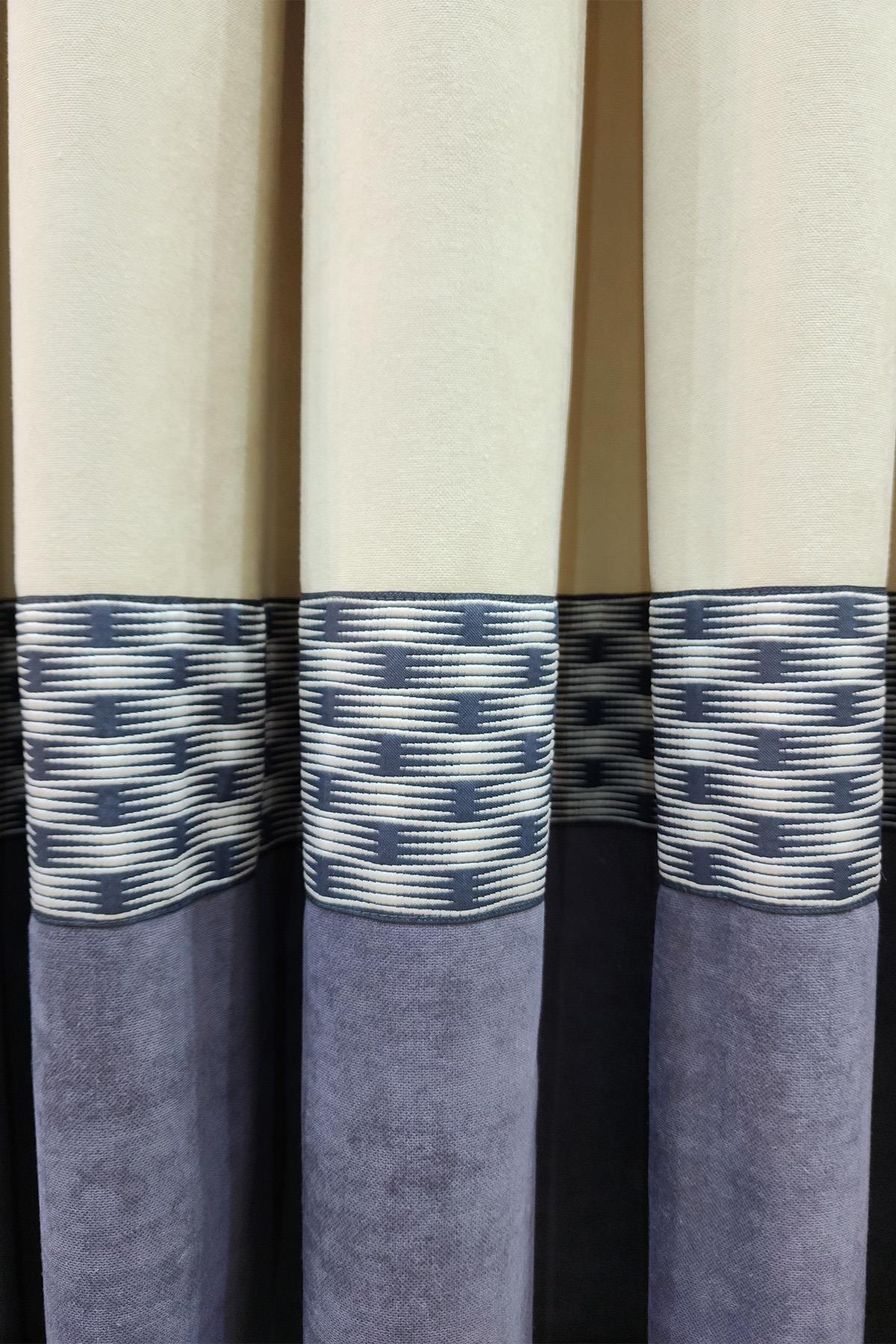 Pera Pano Fon Perde Krem Gri Renk