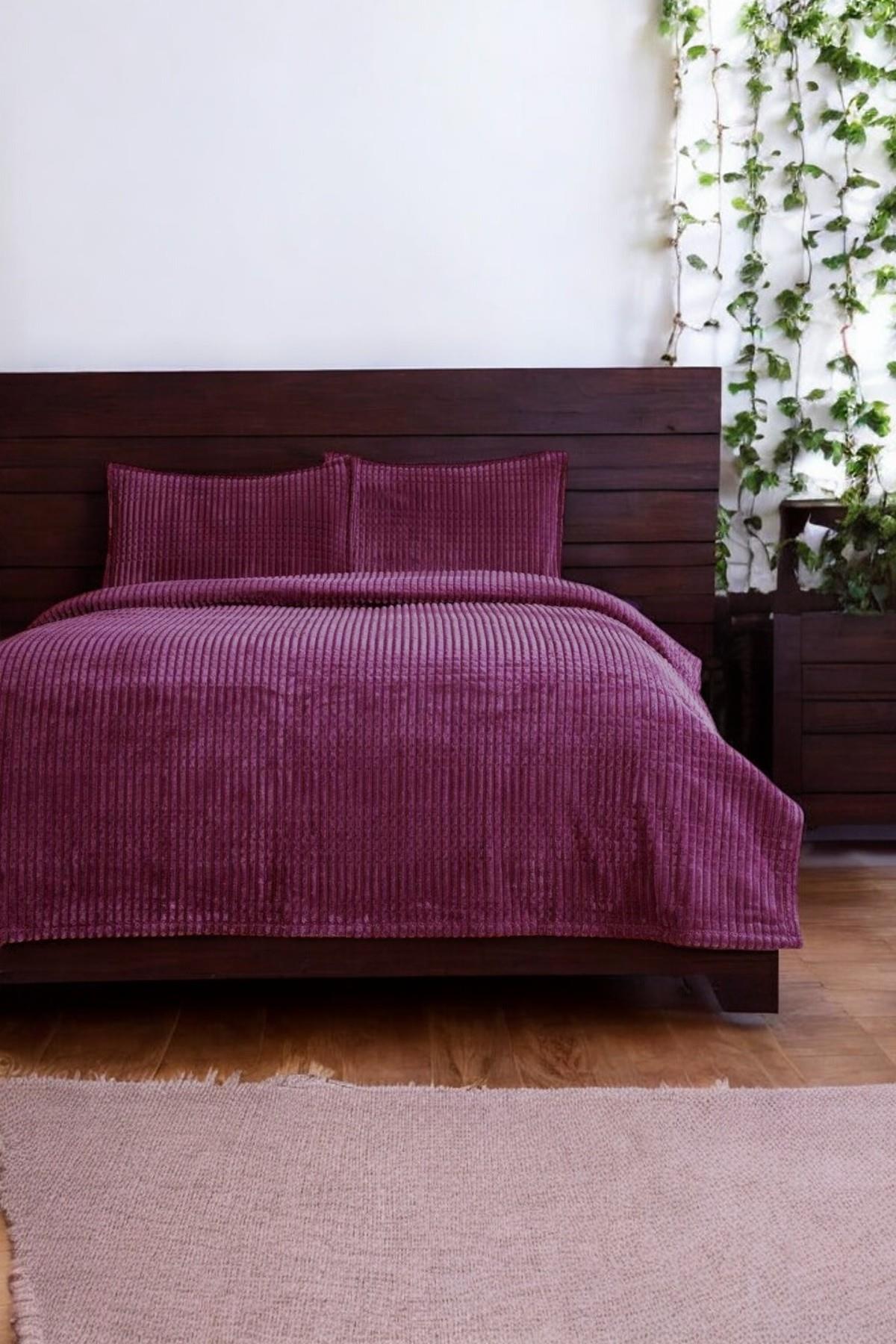 Piramit Battaniye Tek Kişilik Mürdüm 150x220cm