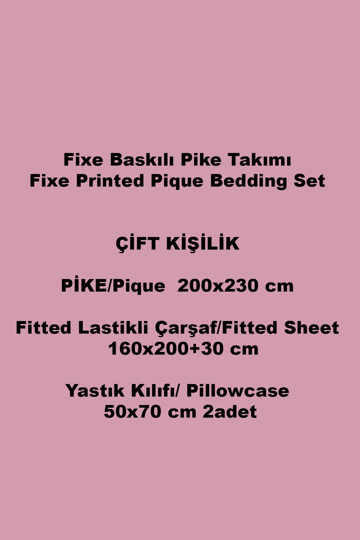 Rosella Pembe Çift Kişilik Pike Takımı – %100 Pamuk, Modern Tasarım