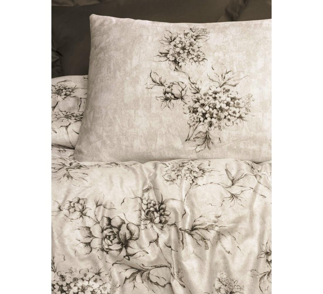 Saten Çift Kişilik Nevresim Takımı Florid Vizon