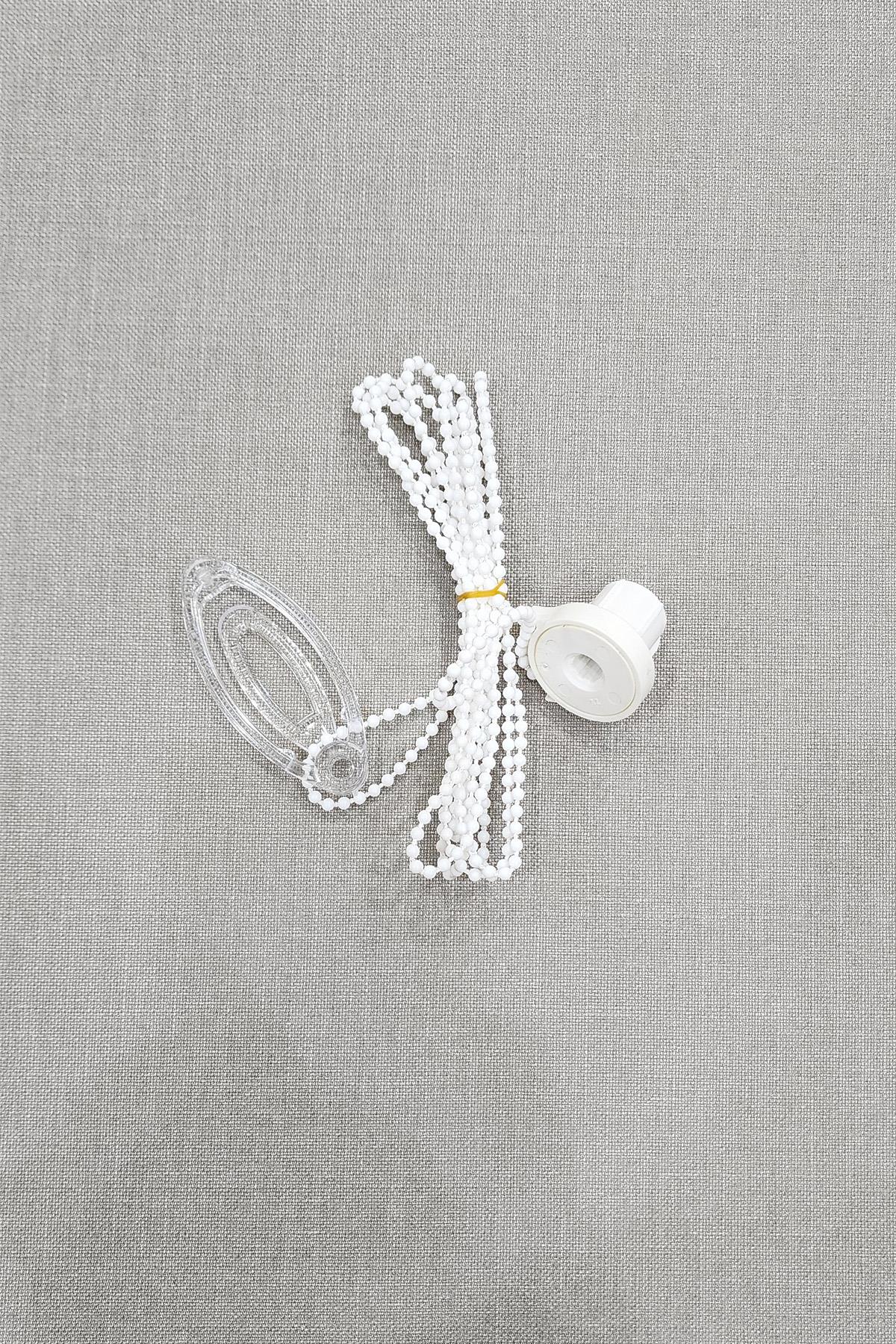 Stor ve Zebra Perde Rediktör+Zincir Beyaz Renk