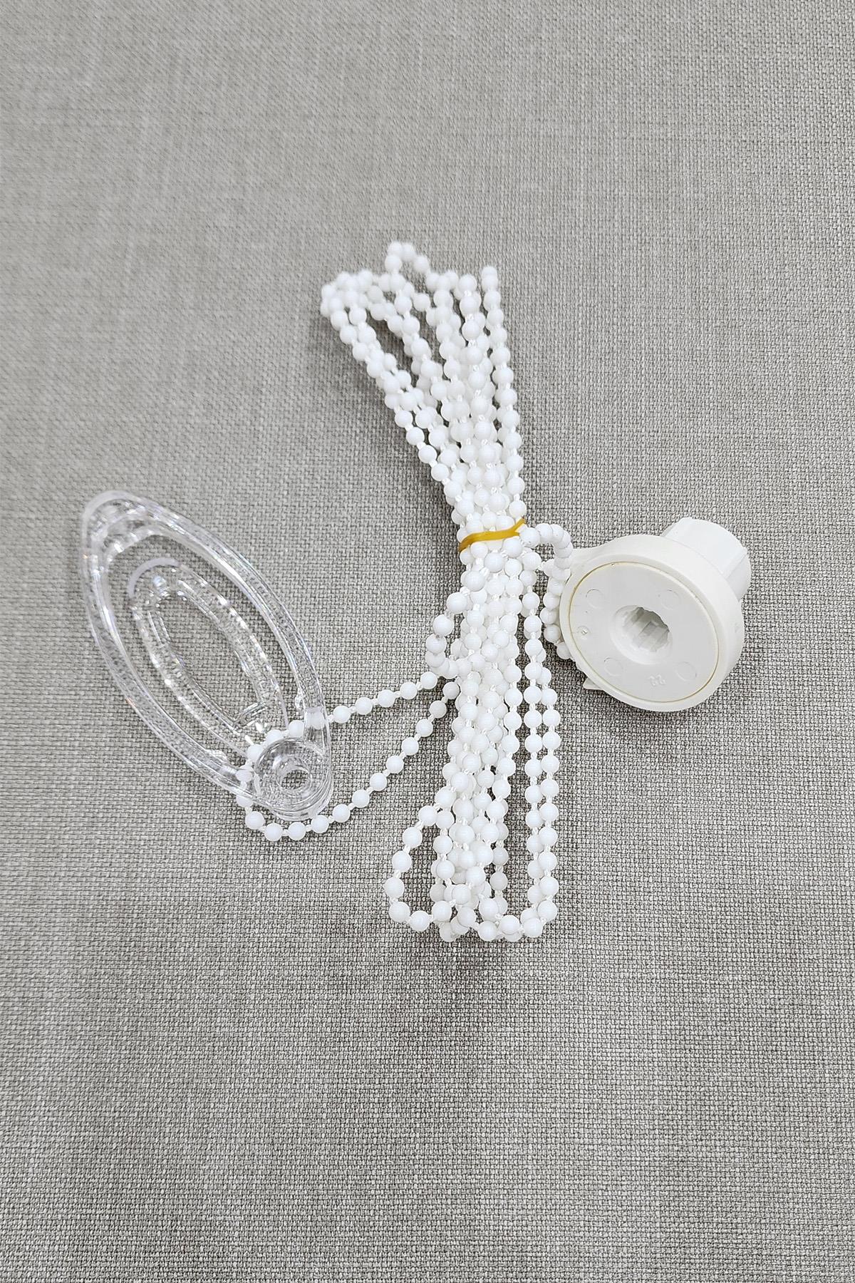 Stor ve Zebra Perde Rediktör+Zincir Beyaz Renk