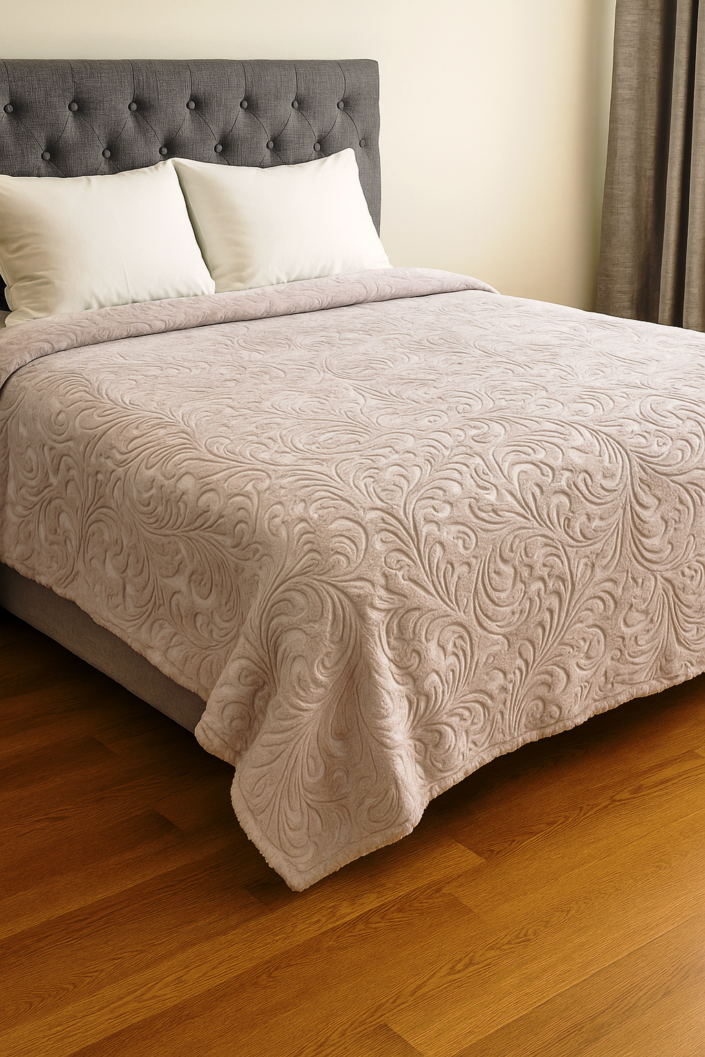 Super Soft Çift Kişilik Battaniye Bej 220x240 cm %100 Polyester