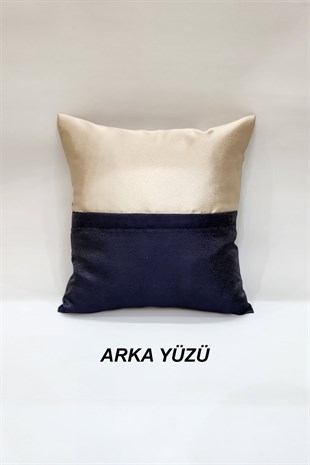 Adde Kırlent Kılıfı Krem Lacivert