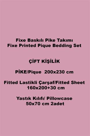 Alessa Mavi Çift Kişilik Pike Takımı – %100 Pamuk, Yazlık Nefes Alan Kumaş