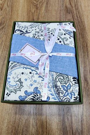 Alessa Mavi Tek Kişilik Pike Takımı – %100 Pamuk, Lastikli Çarşaflı