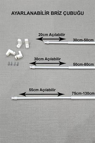 Ayarlanabilir Briz Perde Çubuğu 50-80cm 2 Adet