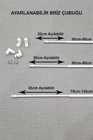 Ayarlanabilir Briz Perde Çubuğu 75-130cm 2 Adet