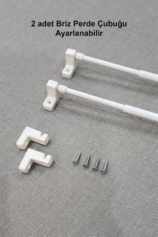 Ayarlanabilir Briz Perde Çubuğu 50-80cm 2 Adet