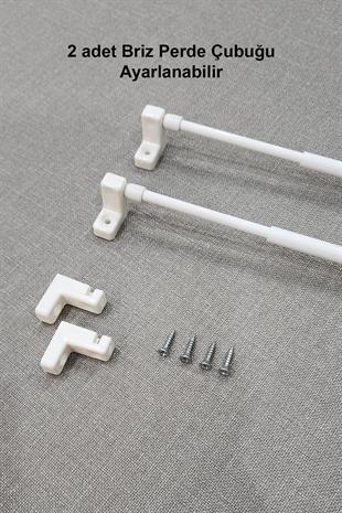 Ayarlanabilir Briz Perde Çubuğu 75-130cm 2 Adet