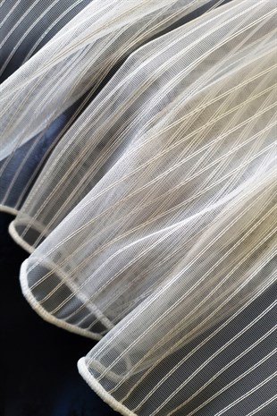 Sedef Zincir Çizgili Tül