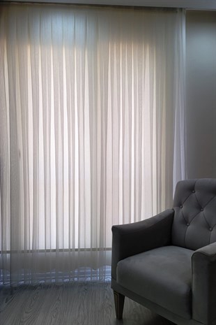 Sedef Zincir Çizgili Tül