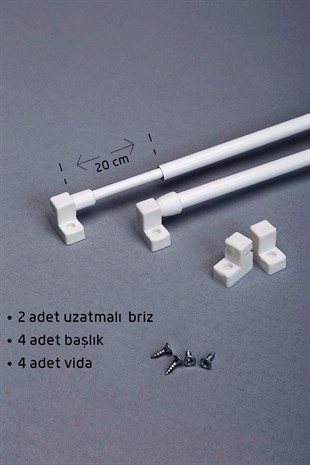 Briz Perde Çubuğu Ayarlanabilir 2adet 40-55cm