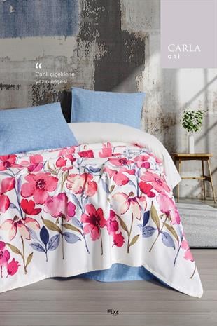 Carla Gri Tek Kişilik Pike Takımı – %100 Pamuk, Lastikli Çarşaflı