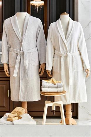 Casita Flos %100 Pamuk 6 Parça Aile Banyo Seti Bej Krem