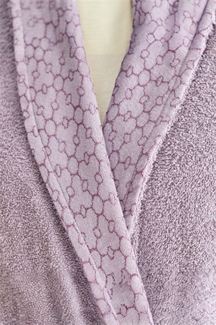 Casita Flos %100 Pamuk 6 Parça Aile Banyo Seti Gri Mürdüm