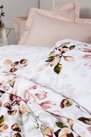 Çift Kişilik Nevresim Takımı Brice Bej, %100 Pamuk Ranforce 57 Tel Kumaş.