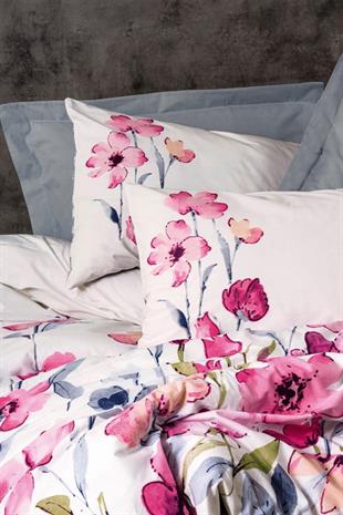 Çift Kişilik Nevresim Takımı Carla Gri, %100 Pamuk Ranforce 57 Tel Kumaş.