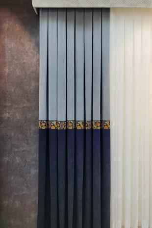 Country Fon Perde Gri Siyah Renk