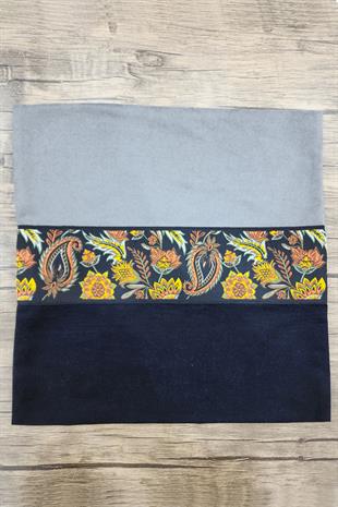 Country Kırlent Kılıfı Gri Siyah