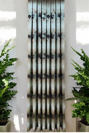 Ebruli Fon Perde Yeşil Kahverengi Renk