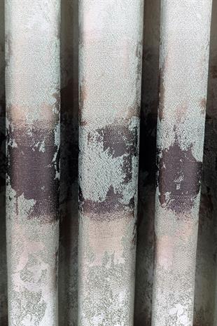 Ebruli Fon Perde Yeşil Kahverengi Renk