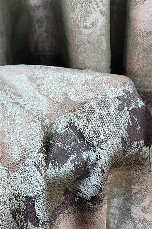 Ebruli Fon Perde Yeşil Kahverengi Renk