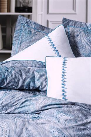Elite Saten Çift Kişilik Nevresim Takımı Stilla Mavi