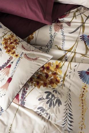 Flos Bordo Çift Kişilik %100 Pamuk Ranforce Nevresim Takımı - 200x220 cm