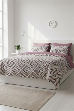 Geometrik Dokunuş Çift Kişilik %100 Pamuk Nevresim Takımı