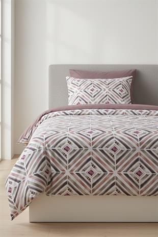 Geometrik Dokunuş Tek Kişilik %100 Pamuk Nevresim Takımı