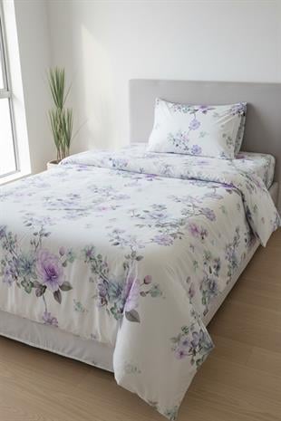 Lavanta Bahçesi Tek Kişilik %100 Pamuk Nevresim Takımı