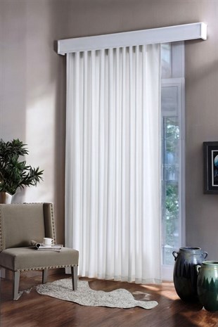 Luxe Beyaz Renk Saten Güneşlik Perde