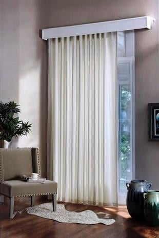 Luxe Ekru Renk Saten Güneşlik Perde