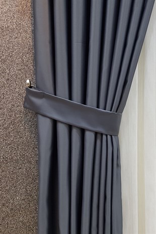 Mat Saten Gri Fon Perde