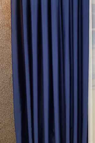 Mat Saten Lacivert Fon Perde